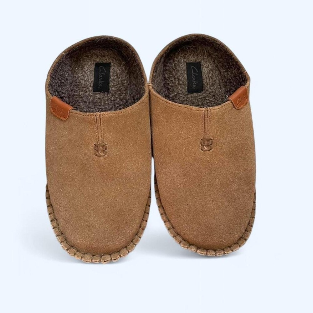 Open‎ Back Tan Suede Leather Slippers size 10 by Clarks